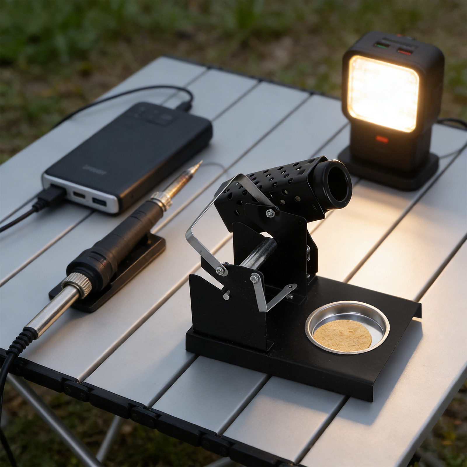 Diy Electronics Workstation - Metal Soldering Iron Stand Compact Heatproof