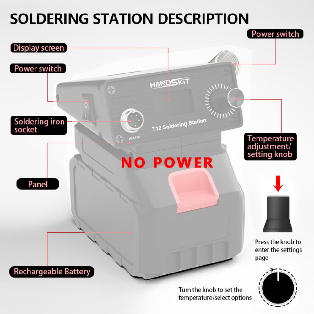 T12 Cordless Portable Solderin - огляд і ціна Diy Soldering Station No Electronics
