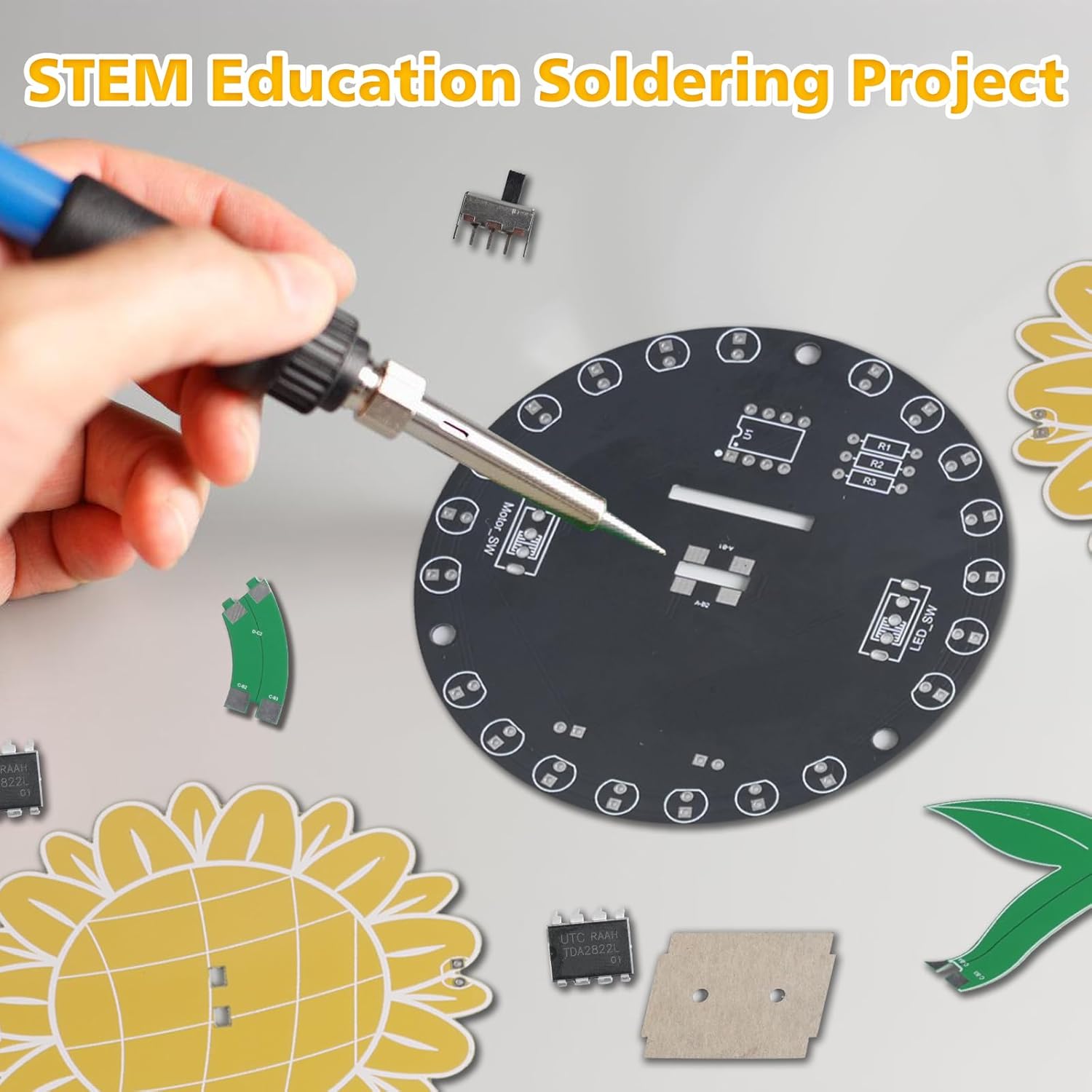 Light Chasing Sunflower Solder - огляд і ціна Diy Electronics For Adults