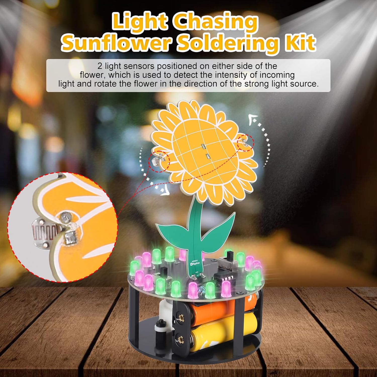 Light Chasing Sunflower Solder - огляд і ціна Diy Electronics For Adults