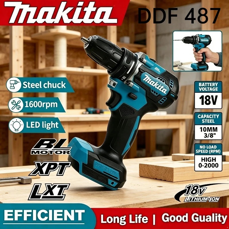 Makita DDF487 18V Brushless Co - огляд і ціна Makita Drill Ddf484