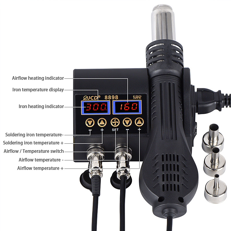 2 in 1 750W Hot Air Gun LCD Di - огляд і ціна Diy Electronics Gadget
