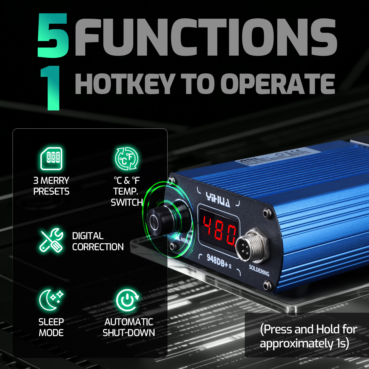 YIHUA 948DB+-II 75W Quick Heat - огляд і ціна Diy Soldering Station No Electronics
