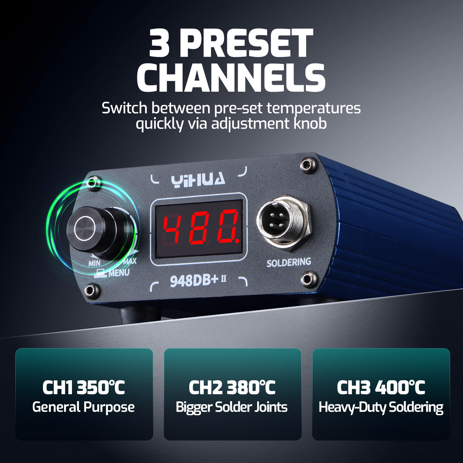 YIHUA 948DB+-II 75W Quick Heat - огляд і ціна Diy Soldering Station No Electronics