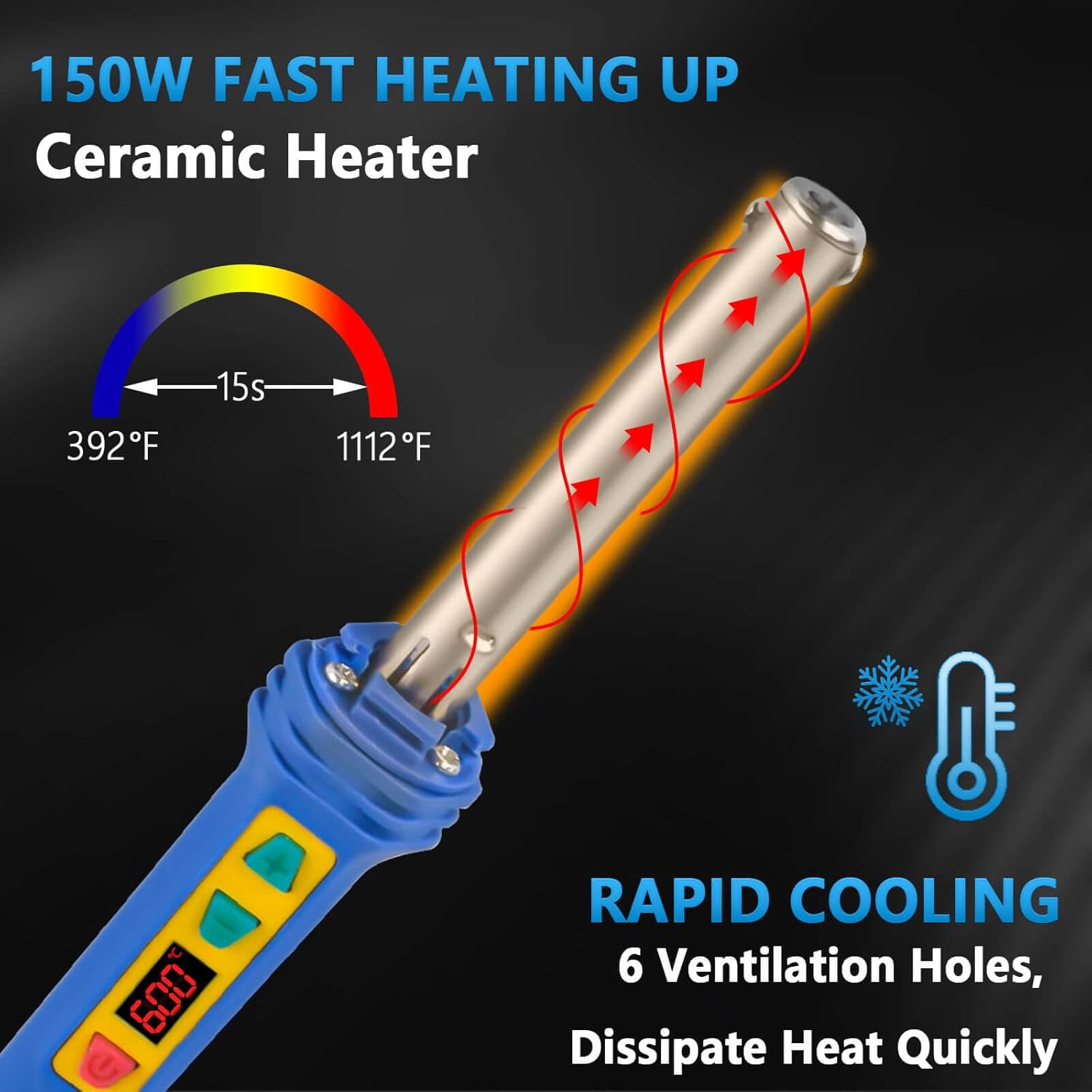 150W LED Digital Adjustable Te - огляд і ціна Soldering Iron Kit