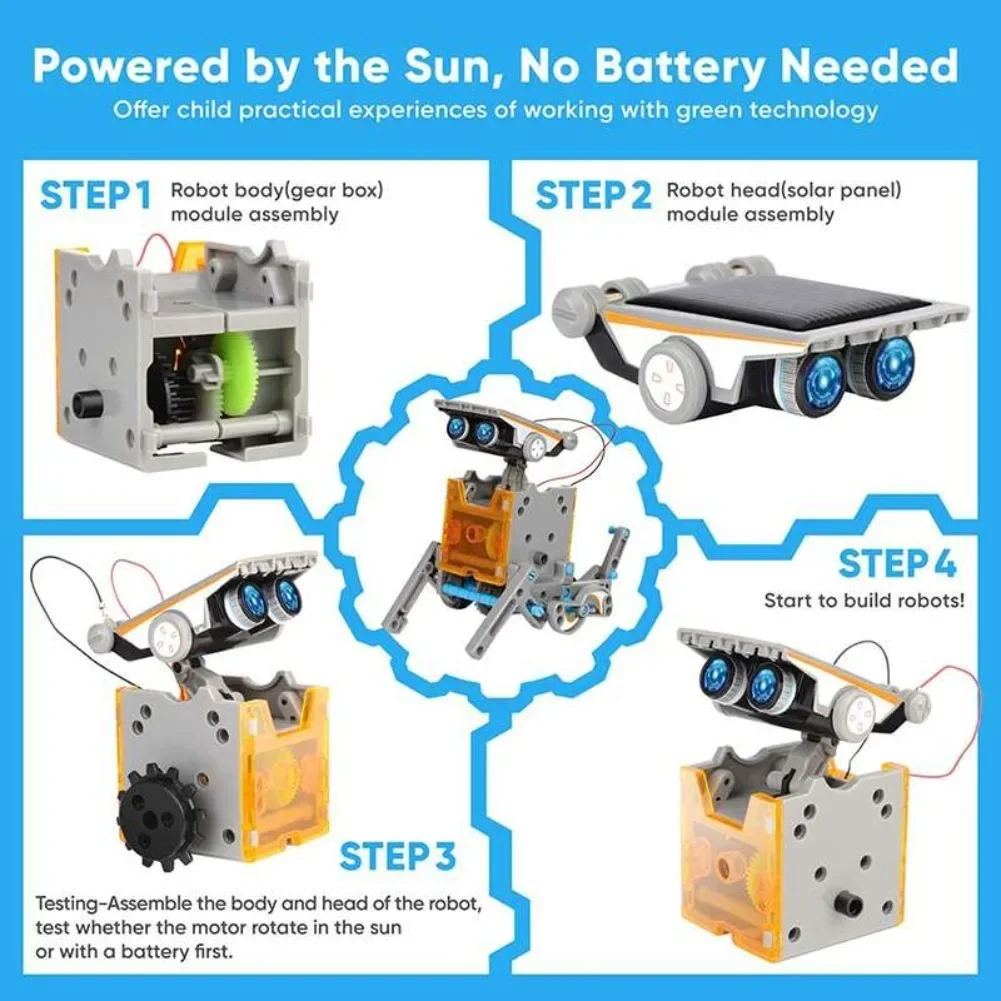 13 in 1 Solar Powered Robot Sc - огляд і ціна Diy Electronics Gadget