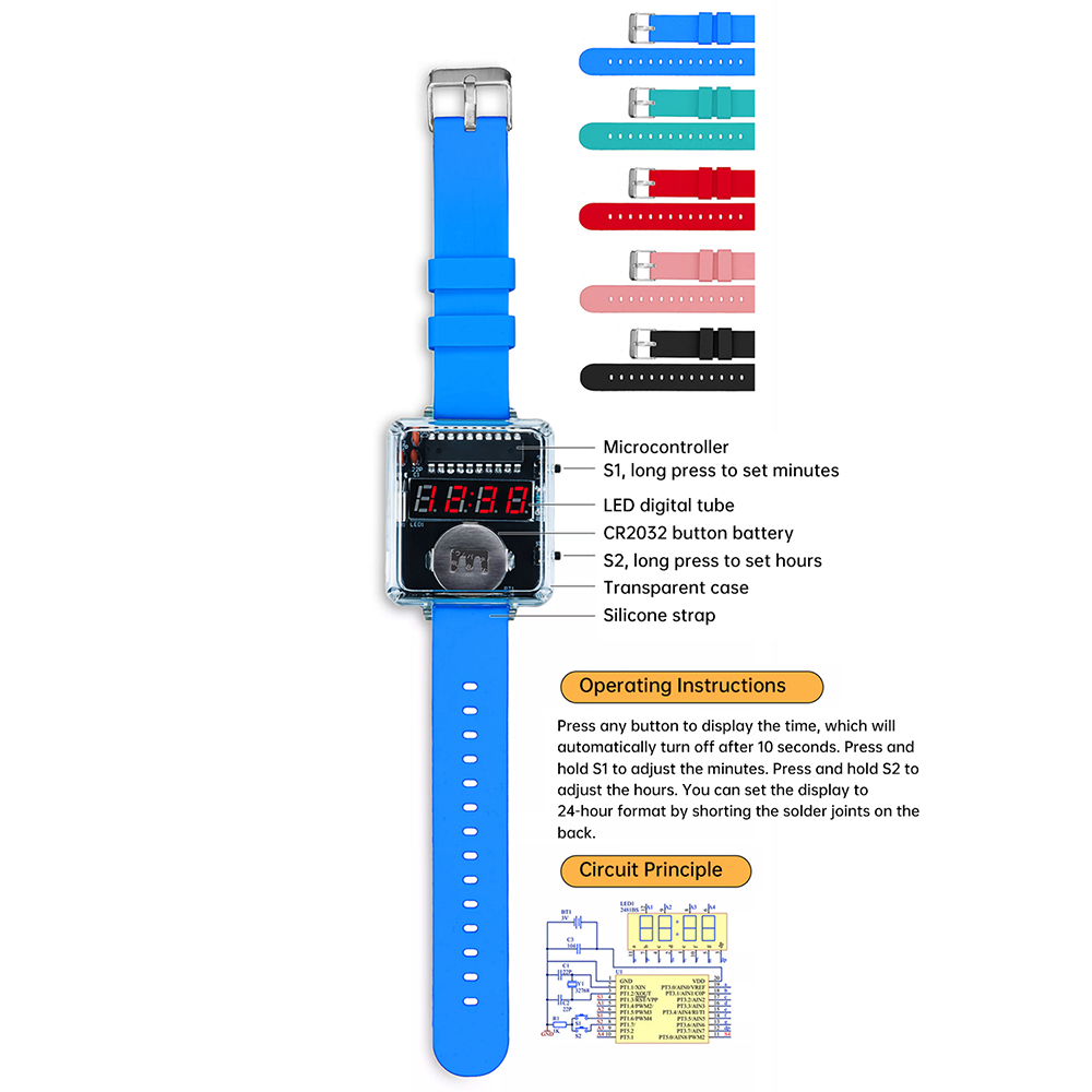 DIY Electronic Watch Kit 0.28' - огляд і ціна Diy Electronics For Adults